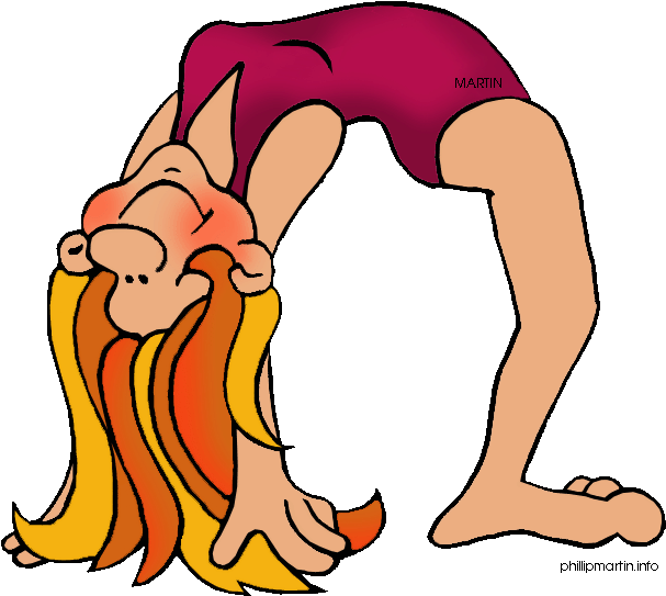 Sports Clipart For Walls - Tumbling Clip Art (648x579)