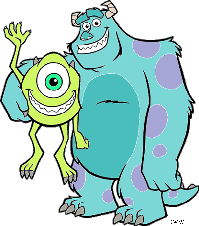 Monsters Inc Characters Coloring Pages - Monsters Inc Clip Art (422x476)