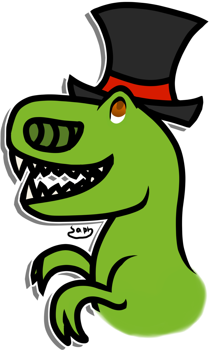 T-rex Top Hat By Saphushia - T Rex With A Hat (1024x1536)