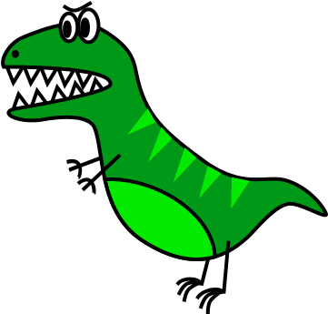 Gator Vs Truck - Cartoon Dinosaur Png (368x352)