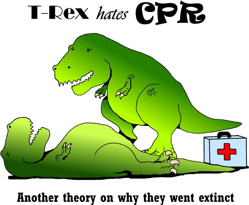 Here's A Great How-to Video About Cpr - Funny T Rex Memes (900x742)
