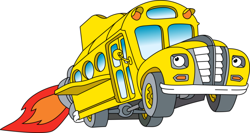 Free School Bus Clipart - Magic School Bus Cartoon (800x427)