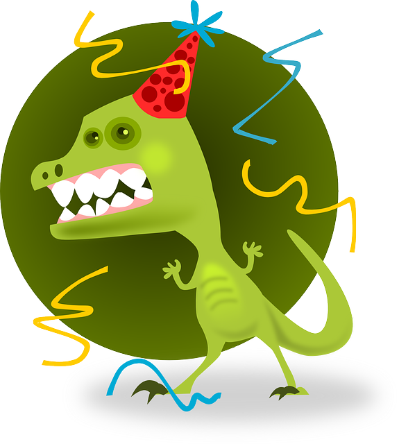 Edible Image Cake Topper T-rex Dinosaur Party Animal - Party Clipart (575x640)