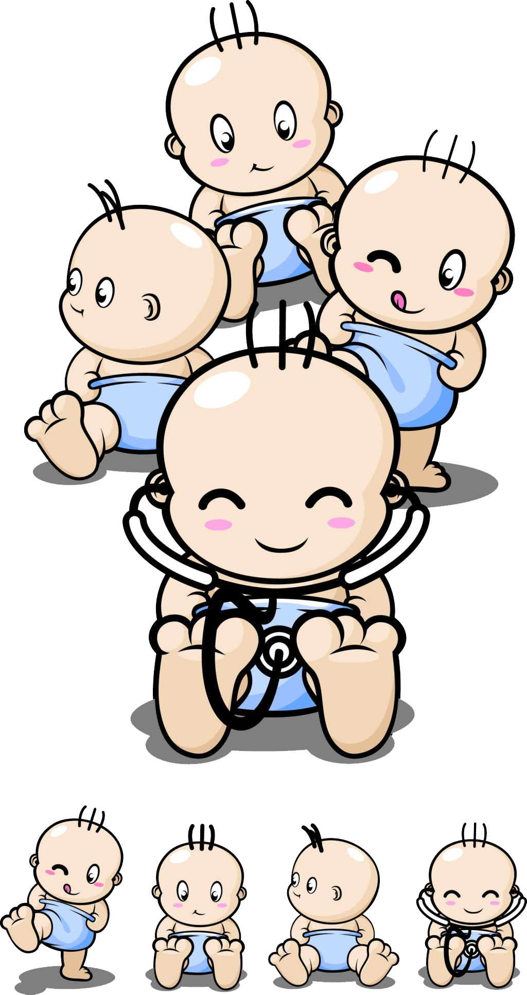Infant Cartoon Drawing Clip Art - Pertumbuhan Dan Perkembangan Fisik Pada Bayi (1024x1933)