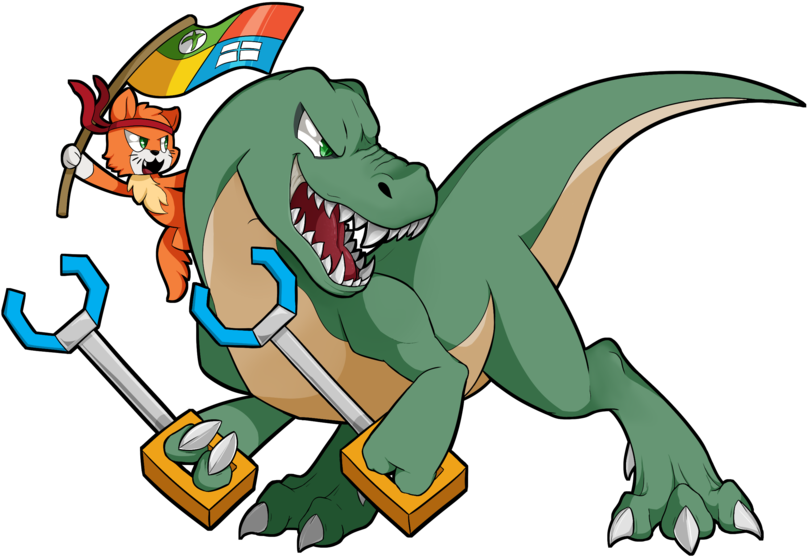 Ninjacat T-rex By Silvishinystar - Ninja Cat T Rex (900x568)