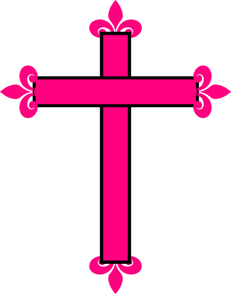 Fleur De Lis Cross Clip Art At Clker - Transparent Background Cross Clip Art (468x595)