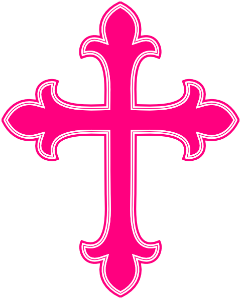 Cross6 Clip Art At Clker - Pink Cross Transparent Background (480x597)
