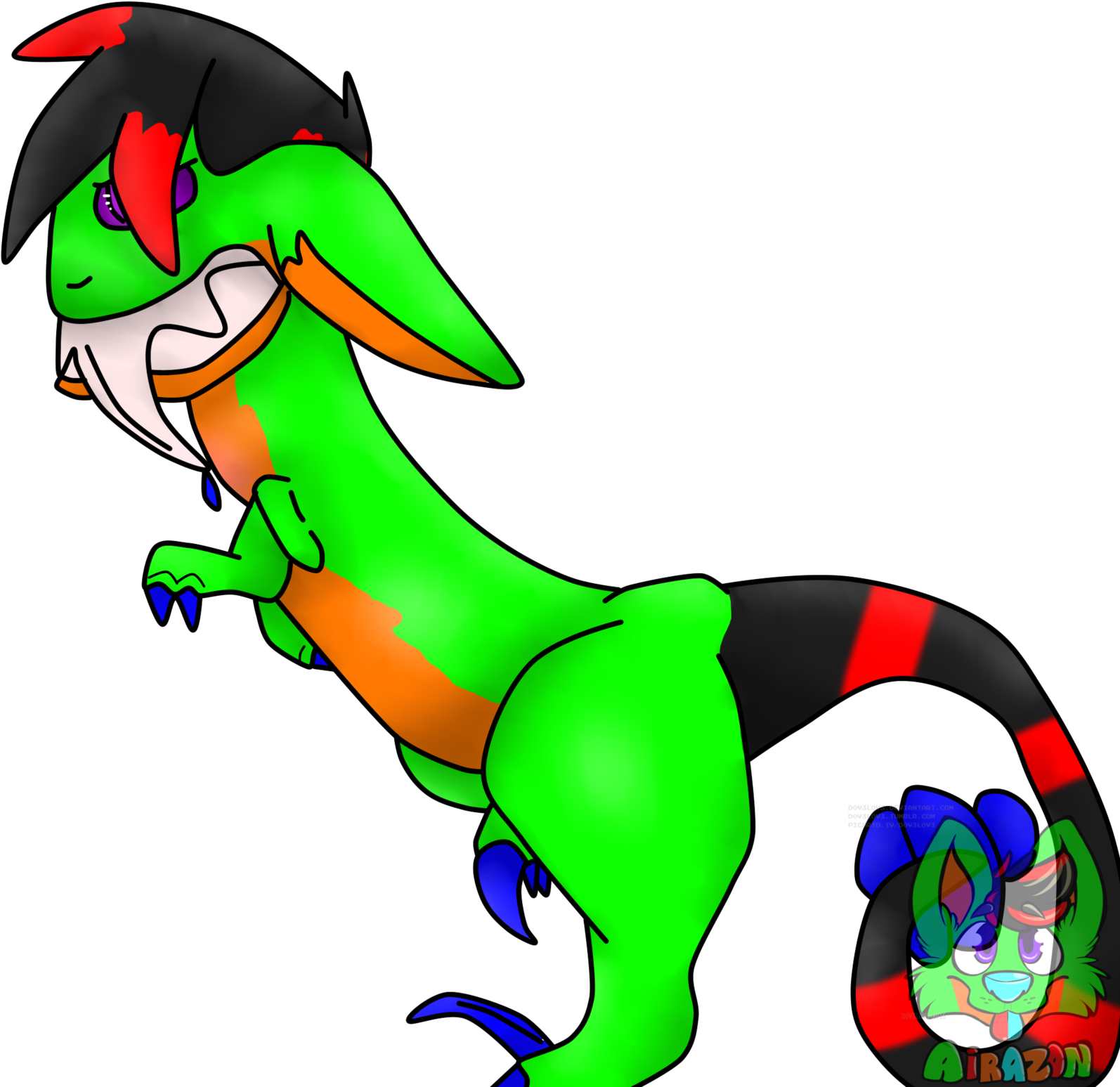 Airazon The Snake Raptor T-rex Wolf By Airazone - Cartoon (1600x1554)