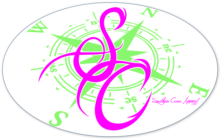 Sc Pink And Lime Compass Decal, Accessories - Clothing (750x750)