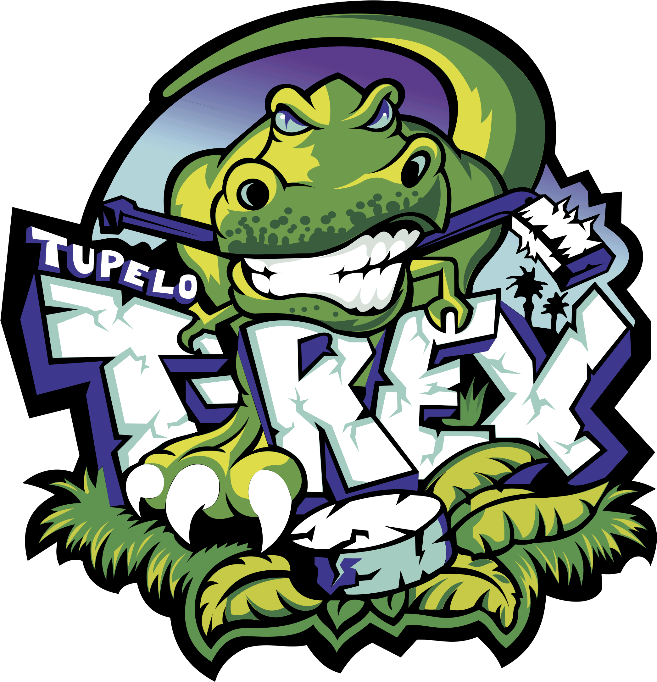 Tupelo T Rex Logo Black And White - T Rex Logo Vector (2400x2400)