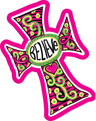 Believe Cross Sticker / Decal-believe Decal, Its A - Cute Cross Decals (386x488)