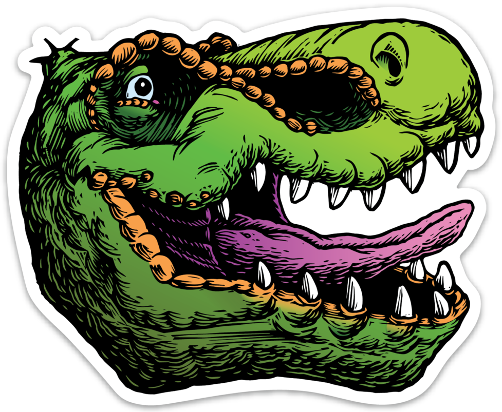 Image Of T-rex Head Sticker - Cartoon T Rex Head (977x803)