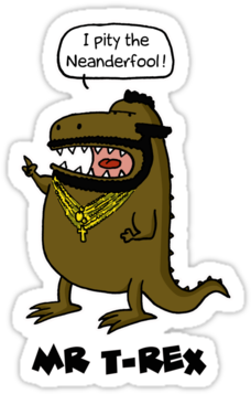 'mr T-rex' Sticker By Shampson - Mr T Rex (375x360)