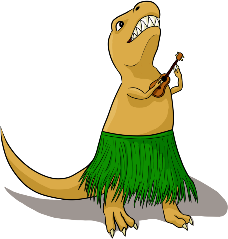 T Rex Playing Ukulele By Defy Gravity 42 - T Rex Playing A Ukulele (891x896)