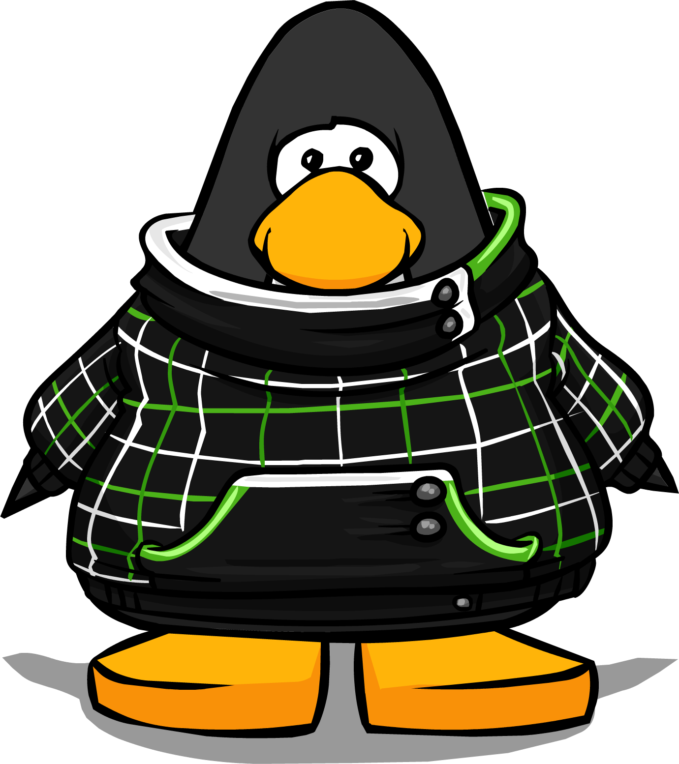 Green Grid Hoodie On A Player Card - Club Penguin Penguin Band Hoodie (1380x1554)