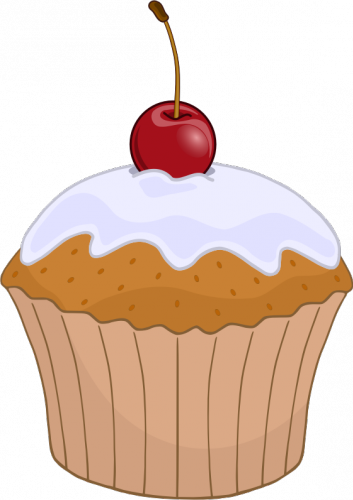 Org/en/free Clipart /colorful Muffin With Cherry On - Muffin Clipart (353x500)