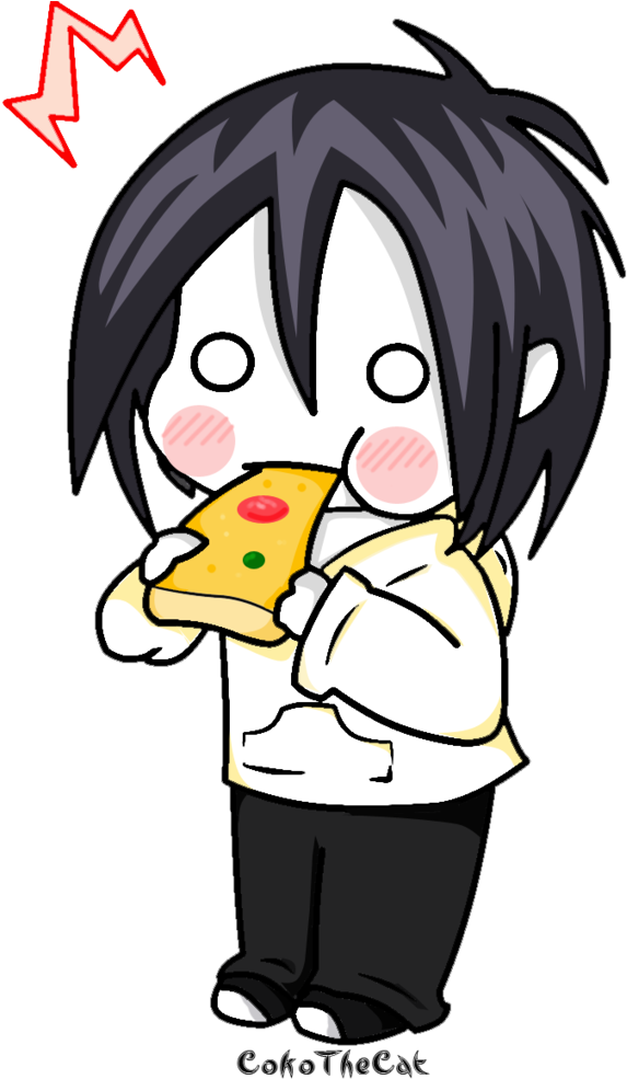 Nomnomnomnom" Looks Like Jeff Loves Pizza - Jeff The Killer Art (771x1036)