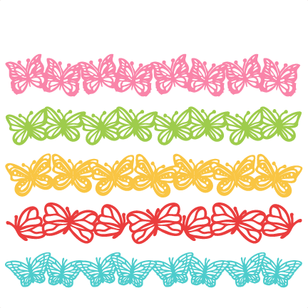 Butterfly Borders Svg Scrapbook Cut File Cute Clipart - Clip Art (432x432)