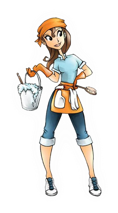 House Cleaning Business Clipart Kid - Cleaning Lady Cartoon (400x714)