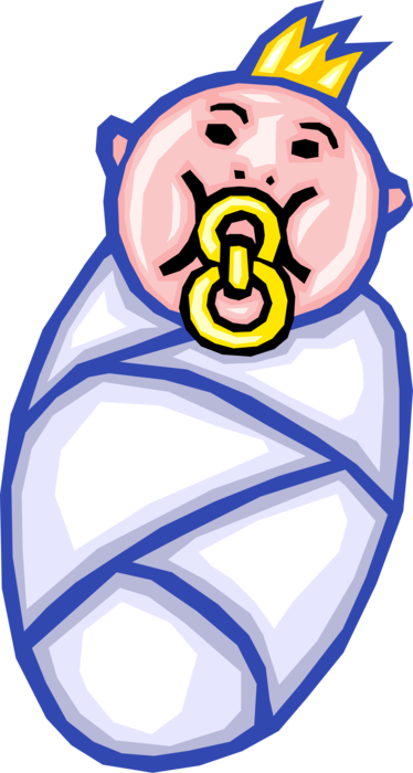 Vector Illustration Of Newborn Infant Baby In Swaddling - Vector Illustration Of Newborn Infant Baby In Swaddling (374x700)