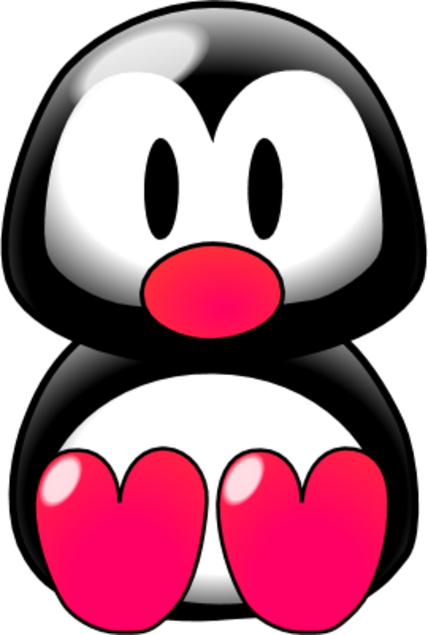 Baby Penguin Sitting With Feet Forward - Penguin Clip Art (600x889)