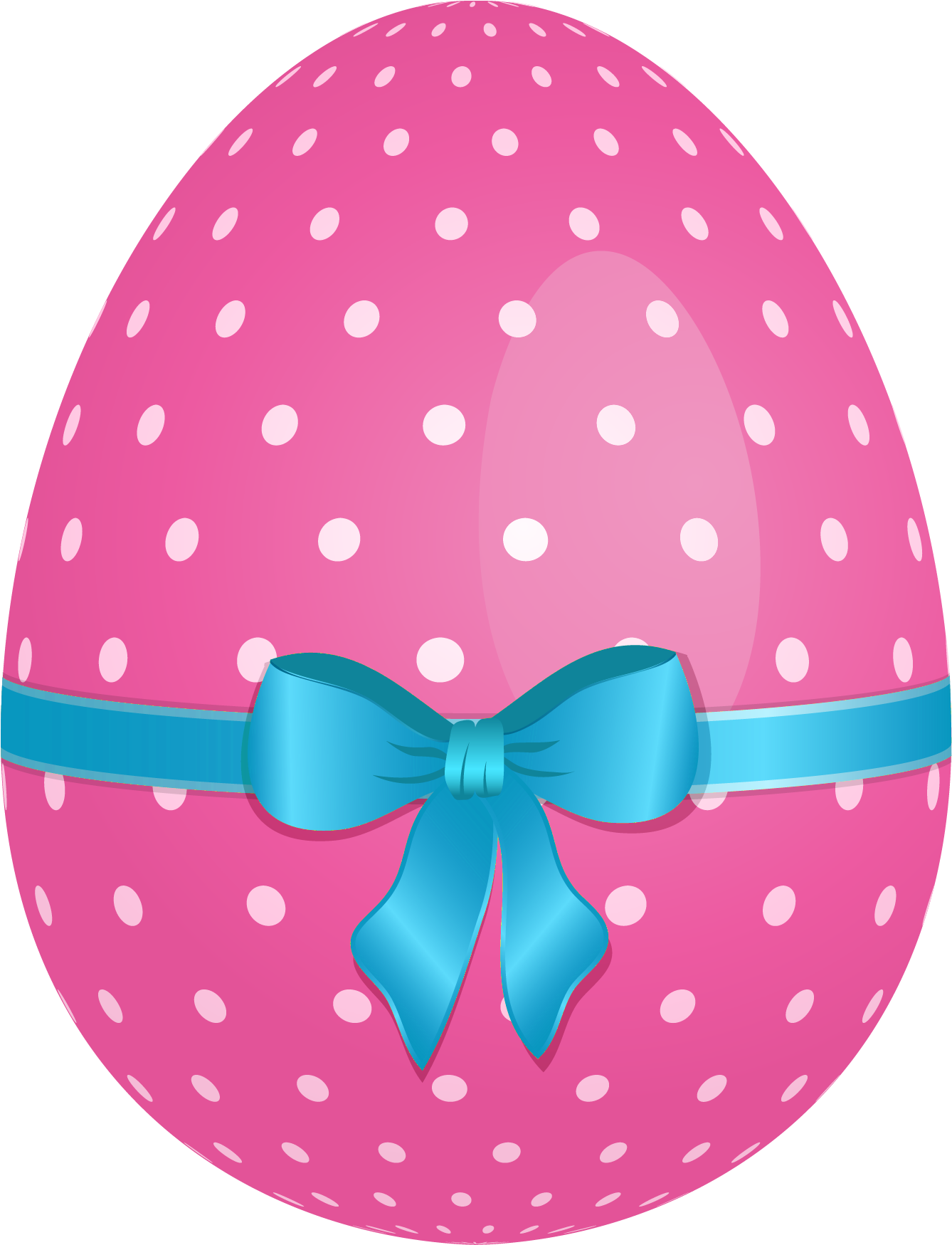 On Plate Easter Egg Clipart - Easter Eggs With Bows (1458x1818)