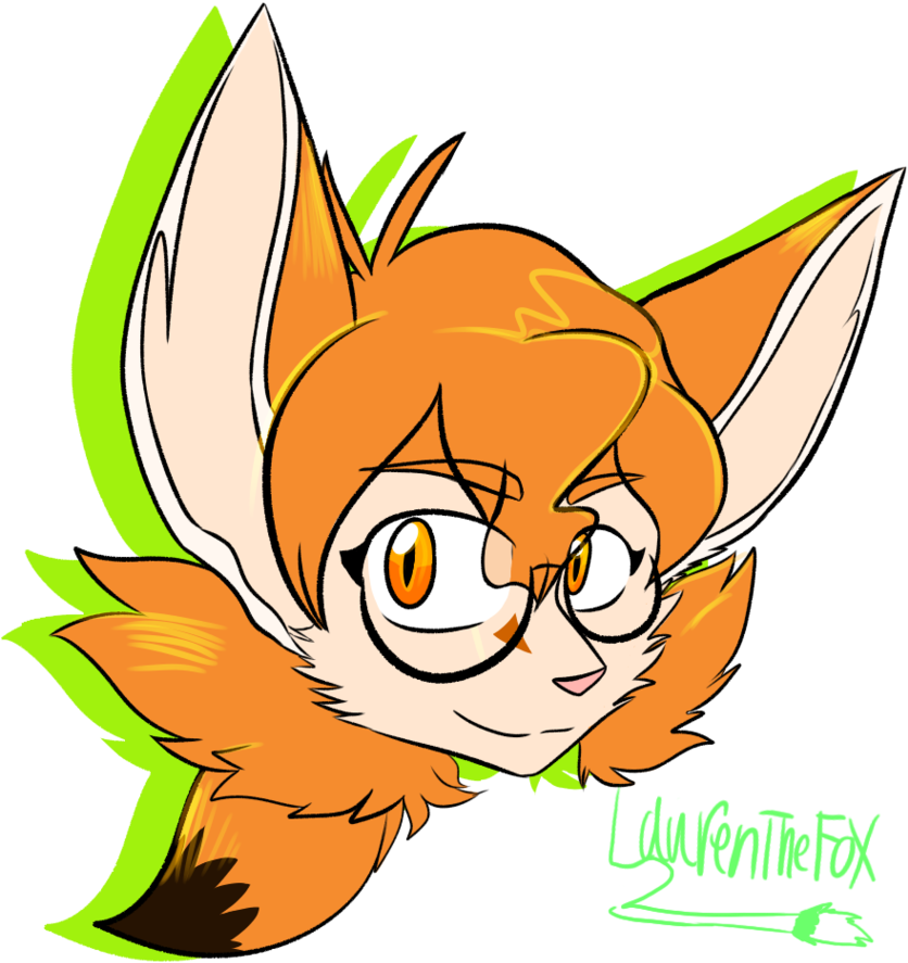 Pidge The Fennec Fox Headshot By Laurenthefox - Cartoon (855x934)