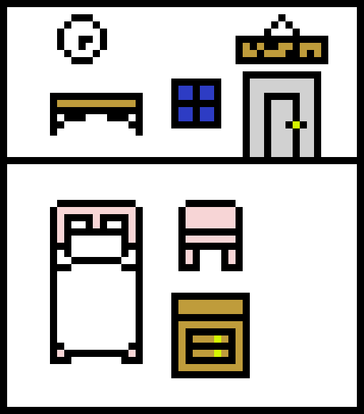 Hospital Room - Pixel Art (510x580)