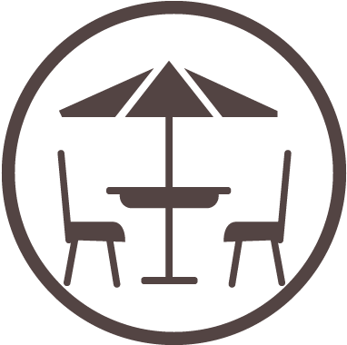 Sunbeds, Summer Shower, Coffee Table For The Relax - Vector Graphics (401x401)