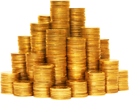 Pin Money Clipart Transparent Background - Stack Of Gold Coins Transparent (550x417)