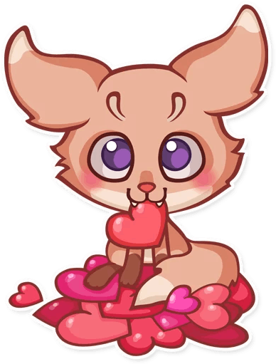 “the Fennec Fox” Stickers Set For Telegram - Cartoon (512x512)