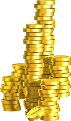 Gold Coins Png Image - Pile Of Coins Png (280x478)
