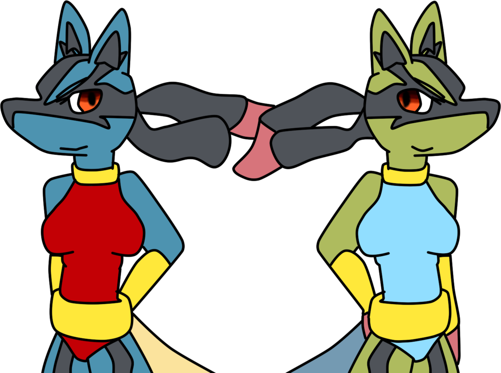 2 Mega Lucario In Wolf Pack By Crashvalentine - Cartoon (1024x763)