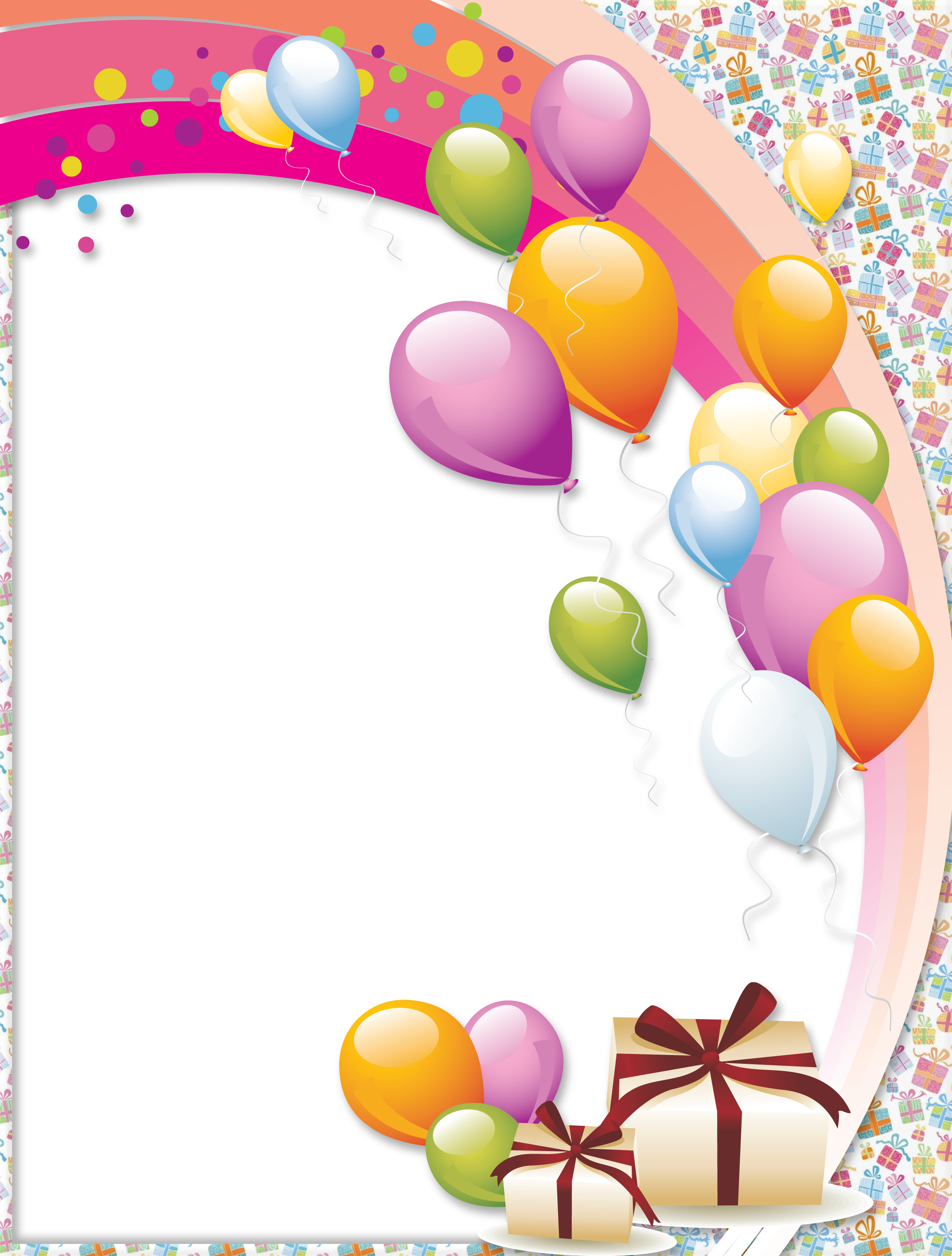 Birthday Transparent Png Photo Frame - Happy Birthday Frame Hd (2598x3425)