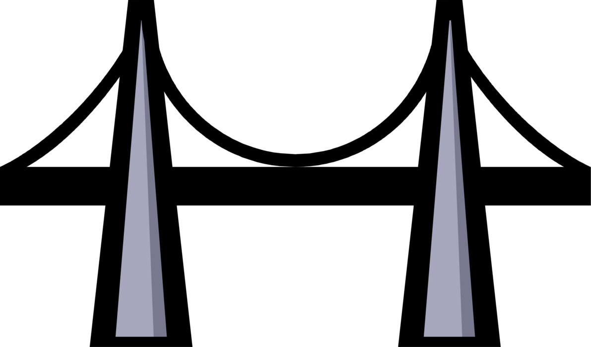 Vector Illustration Of Suspension Bridge Symbol - Vector Illustration Of Suspension Bridge Symbol (1191x700)