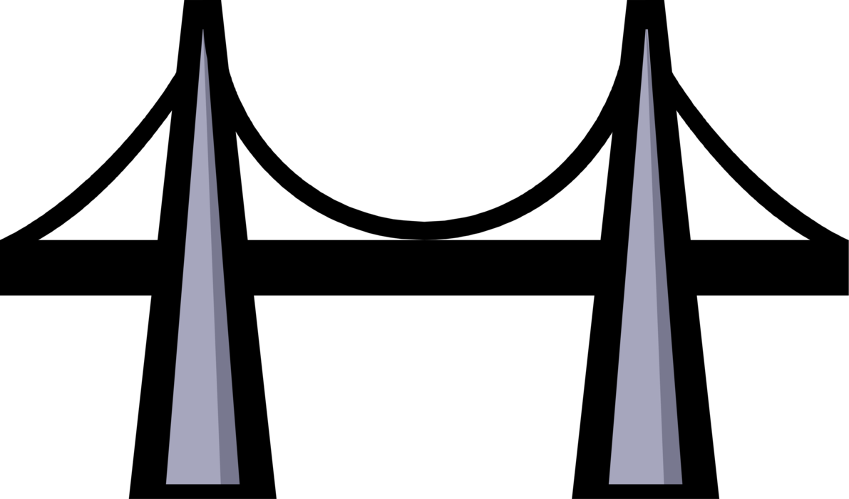 Vector Illustration Of Suspension Bridge Symbol - Vector Illustration Of Suspension Bridge Symbol (1191x700)