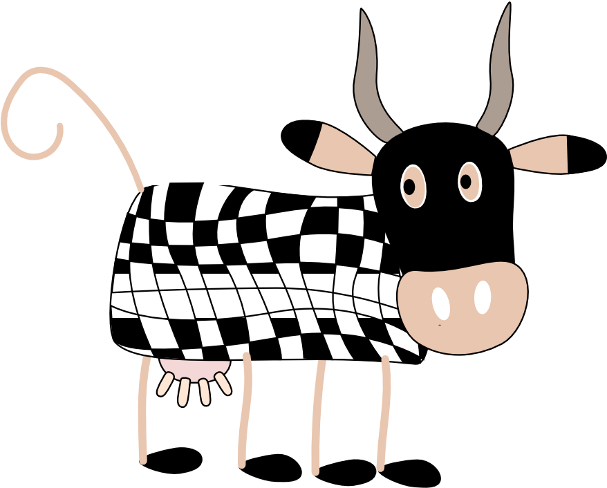 Cows Visual Effects Insert Tiger Geometry Scalable - Custom Cartoon Cow Shower Curtain (999x832)