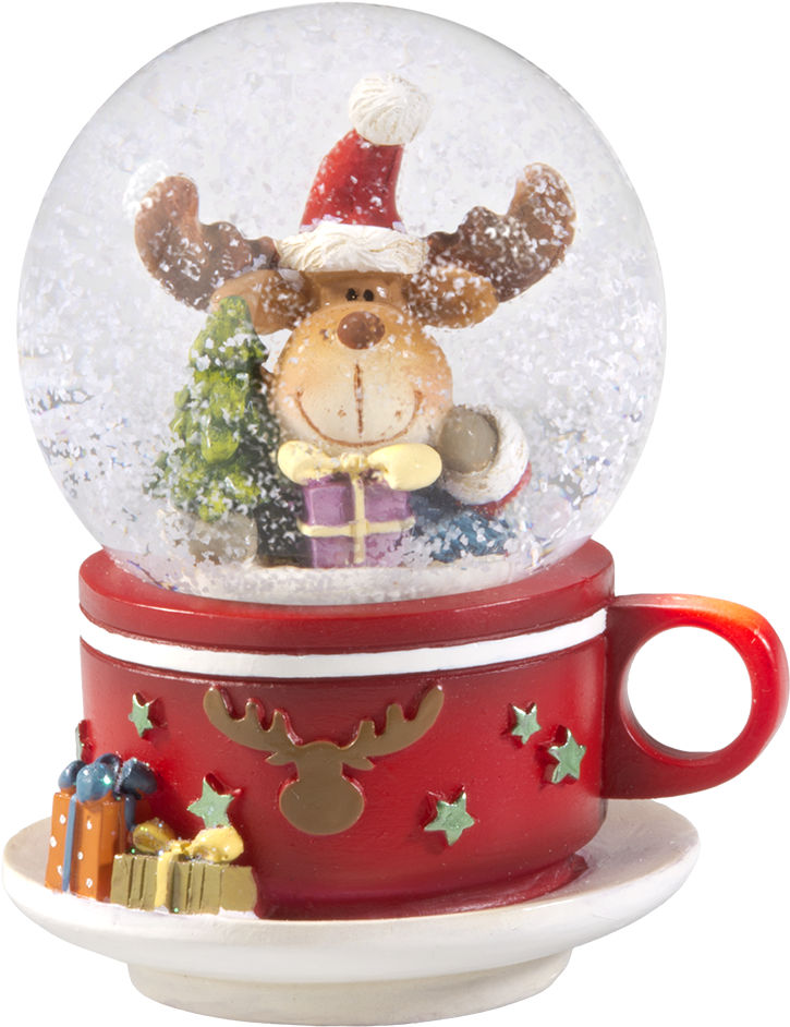 Snow Globe "cup With Moose" - Christmas Tree (1000x1000)