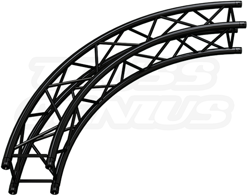 Sq C3 90 Matte Black F34 Square Truss 90 Degree Arc - Smooth Suffolk (500x500)