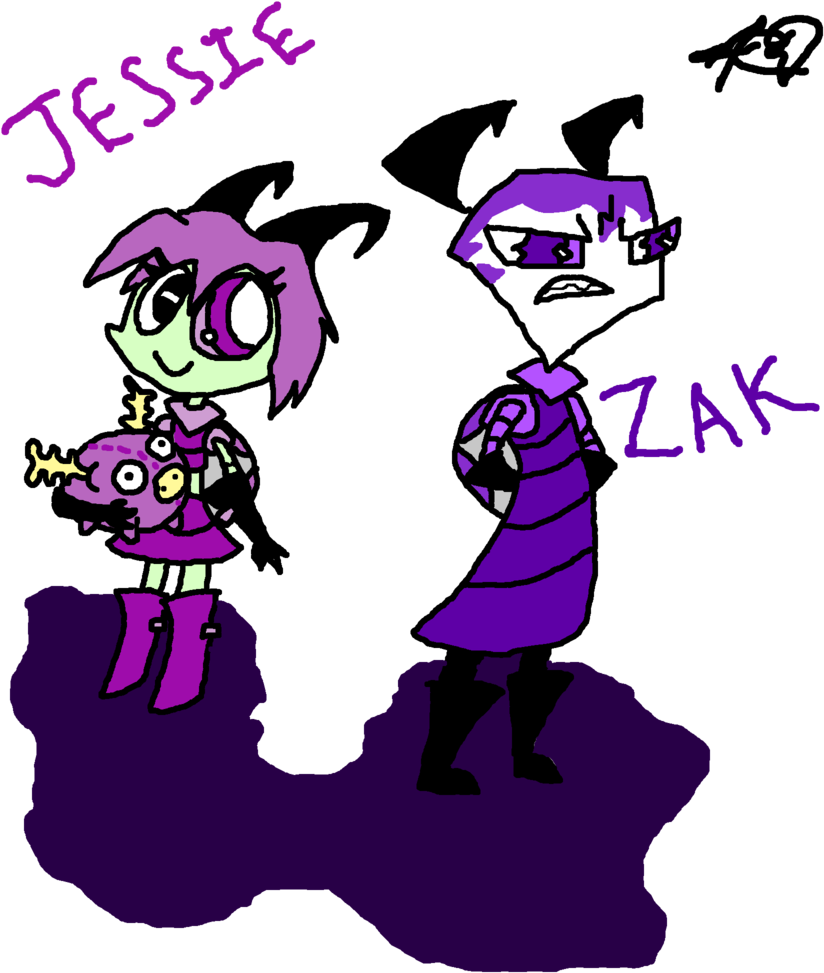 Jessie And Zak - Cartoon (900x1000)