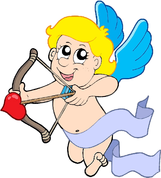 Valentines Day Clipart Cupid Happy Valentine , Red - Vector (600x600)