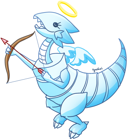 Here's A Blue Eyes Cupid Dragon I Drew Last Year - Valentine's Day (500x506)