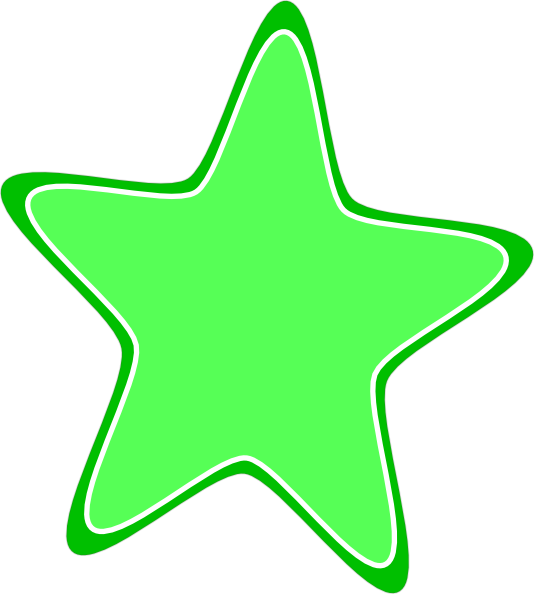 This Free Clip Arts Design Of Rounded Star - Green Star Png (534x594)