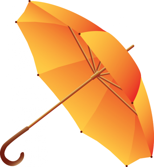 Orange Umbrella Png (500x542)