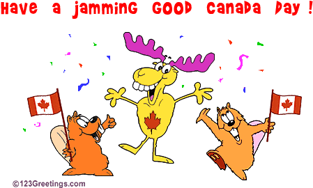 Moose Clipart Canada Day - Happy Canada Day Gif (454x276)