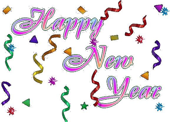 Animated New Year Clip Art - Happy New Year Confetti (624x415)