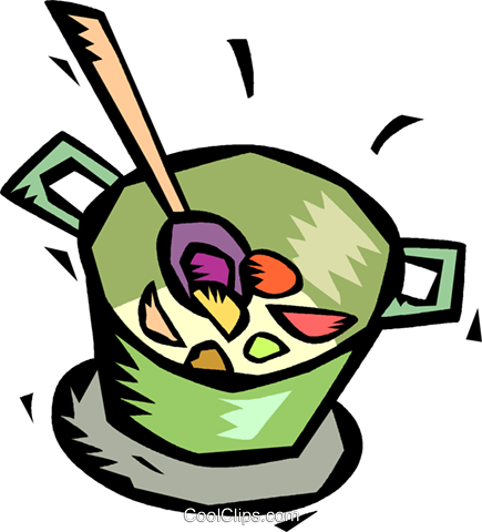 Pot Of Soup Simmering On The Stove Royalty Free Vector - Pot Of Stew (636x700)