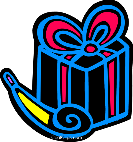 Birthday Gift With A Noise Maker Royalty Free Vector - Birthday Gift With A Noise Maker Royalty Free Vector (451x480)