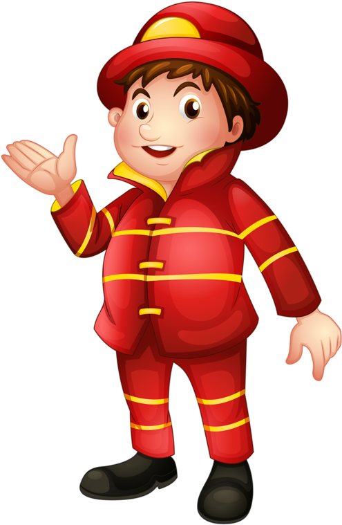 Personnages - Fireman Clipart Png (530x800)