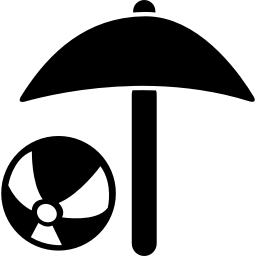 Beach Umbrella And Beach Ball Free Icon - Beach Umbrella Icon (512x512)